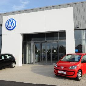 VW showroom's front entrance