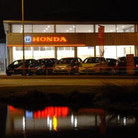 Honda showroom at night